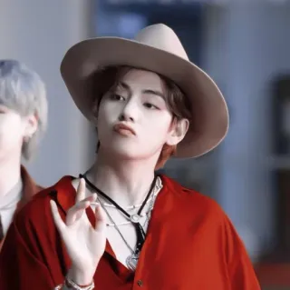 ✨ V V, BTS, K-pop, Idole, Chapeau, Personne telegram sticker