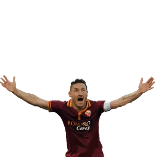 😵 Francesco Totti футбол, спортсмен, Рома, футбол, празднование telegram sticker