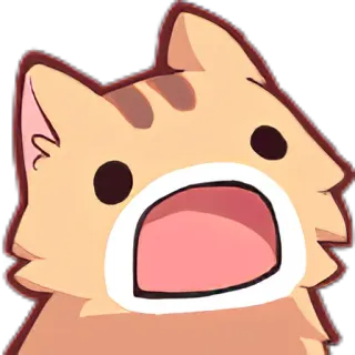 👍 gato, sorprendido, impactado, anime, dibujos animados, sticker whatsapp sticker