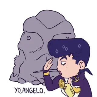 ⚓️ Josuke Higashikata JoJo's Bizarre Adventure Yo, Angelo. jojo, anime, dibujos animados, manga, angelo, josuke, diamond telegram sticker