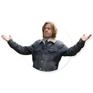 🤗 Frank Gallagher Shameless uomo, braccia aperte, padre, attore whatsapp sticker