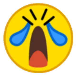😩 Emoji, pleurer, triste, jaune, expression telegram sticker