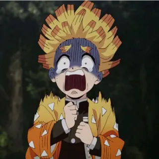 🌻 Zenitsu Agatsuma Demon Slayer Аниме, Клинок, рассекающий демонов, Зеницу, Персонаж, Испуганный telegram sticker