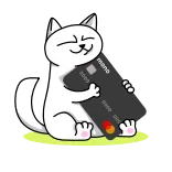 😻 cat, credit card, finance, cartoon, money, payment, animal telegram sticker