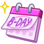 π B-DAY verjaardag, kalender, evenement, feest, datum telegram sticker