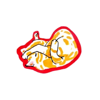 💤 кот, котенок, животное, домашнее животное, оранжевый, милый, сон, спящий telegram sticker