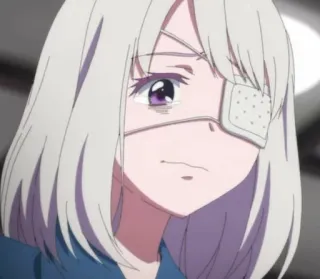 💊 anime, girl, eyepatch, sad, manga telegram sticker