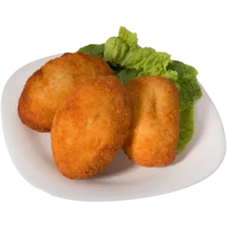 😦 food, fried, cutlet, meat, meal whatsapp sticker