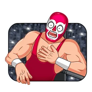 😳 борец, лучадор, борец в маске, мультфильм, комикс, спорт, борьба whatsapp sticker