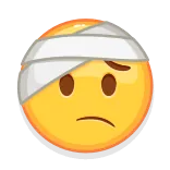 🤕 Biểu tượng cảm xúc, Bị thương, Đau, Băng, Buồn, Mặt telegram sticker