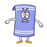 😠 การ์ตูน, ผ้าขนหนู, โกรธ, Towelie telegram sticker