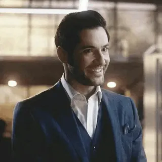 😀 Lucifer Morningstar Lucifer Люцифер, Том Эллис, сериал, красавчик, костюм, дьявол telegram sticker