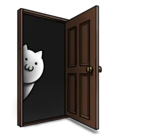 😳 gato, puerta, mirando, animal, dibujos animados, lindo whatsapp sticker