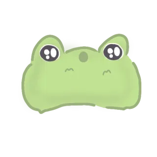 😮 rana, carino, kawaii, verde, animale, anfibio, adesivo telegram sticker
