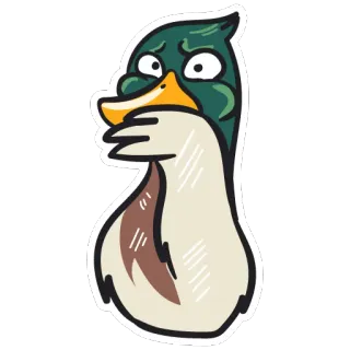 🤢 bebek, burung, hewan, kartun, meme, ilustrasi telegram sticker
