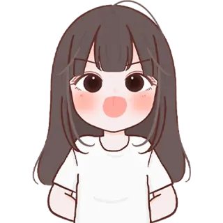 😛 Cartoon, Mädchen, Süß, Chibi, Sticker telegram sticker