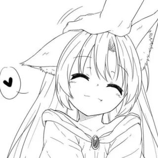 🥰 Anime, Kocia dziewczyna, Neko, Klepanie po głowie, Słodkie, Kawaii whatsapp sticker