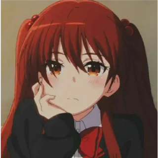 😊 Anime, Chica, Pelirroja, Uniforme escolar, Linda whatsapp sticker