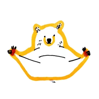 🙂 животное, медведь, милый, рисунок, мультфильм, стикер telegram sticker
