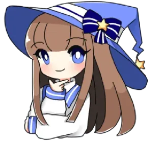 😏 bruxa, anime, magia, fofa, menina, desenho animado telegram sticker