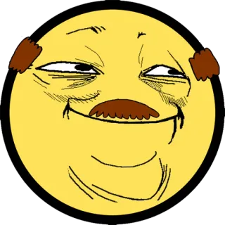 👨 Meme, Emoji, suffisant, visage, Internet, Dessin animé telegram sticker