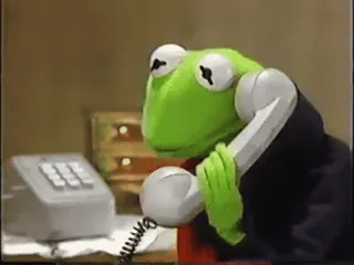 ☎️ Kermit Кермит Лягушонок, Маппеты, телефон, офис, лягушка telegram sticker