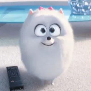 ❄️ Gidget The Secret Life of Pets собака, белый, домашнее животное, мультфильм, животное whatsapp sticker