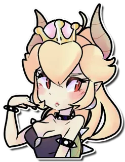😕 Bowsette Bowser, Princesa Peach, Video game, Fan art, Personagem telegram sticker