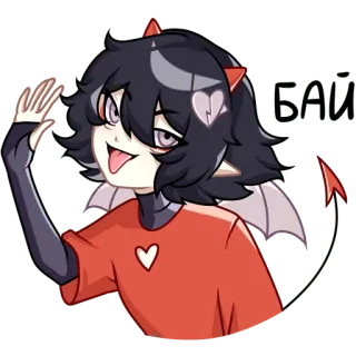 👋 SAD anime, demon, devil, sad, cute, cartoon telegram sticker