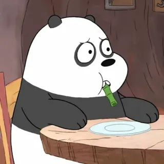 🎋 Panda We Bare Bears Панда, Мы обычные медведи, Мультфильм, Персонаж, Медведь whatsapp sticker
