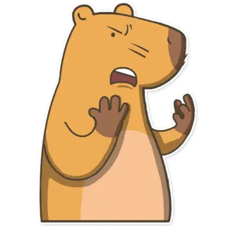 😡 животное, мультфильм, млекопитающее, персонаж, иллюстрация, стикер whatsapp sticker