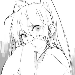 😶 Anime Mädchen, Cartoon, Manga, Süß, Skizze, Illustration telegram sticker