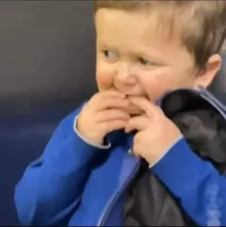 🥰 Hasbulla Magomedov child, happy, eating, meme, cute telegram sticker