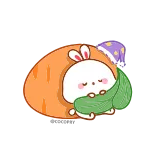 😴 coelho, dormindo, fofo, desenho animado telegram sticker