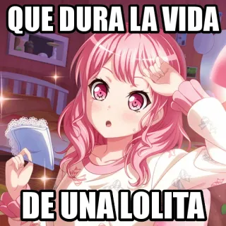 💅 QUE DURA LA VIDA DE UNA LOLITA Anime, Mädchen, Süß, Rosa Haare whatsapp sticker