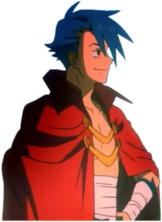 😏 Kamina Tengen Toppa Gurren Lagann anime, character, male, hero, manga telegram sticker