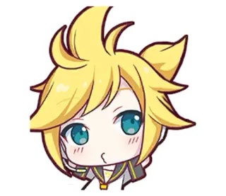 🌟 Kagamine Len Anime, Chibi, Fofo, Vocaloid, Kagamine Len whatsapp sticker