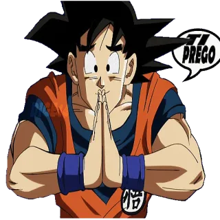 🙏 Goku Dragon Ball TI PREGO goku, dragon ball, anime, supplicante, per favore whatsapp sticker