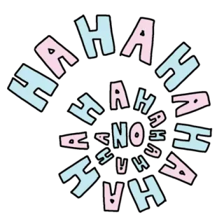 😑 HAHA NO text, HAHA, NO, funny, spiral telegram sticker