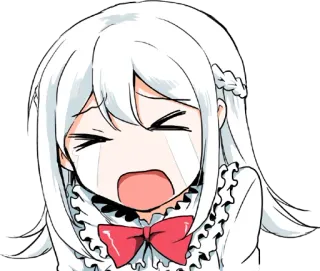 😭 Аниме, Плачет, Грустный, Слезы, Манга, Белые волосы, Расстроенный telegram sticker