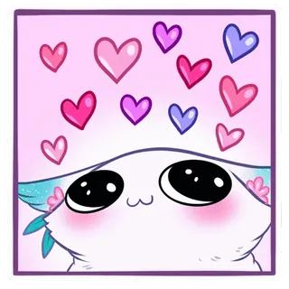 ❤️ cute, kawaii, cartoon, hearts, love, pink, purple telegram sticker
