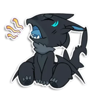 😴 naga, imut, kartun, monster, makhluk mitos, binatang, fantasi whatsapp sticker