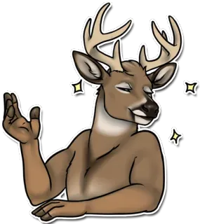✨ rusa, binatang, lucu, kocak, ekor putih, kartun whatsapp sticker