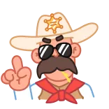 ☝️ Ковбой, Средний палец, Шериф, Оскорбительный whatsapp sticker