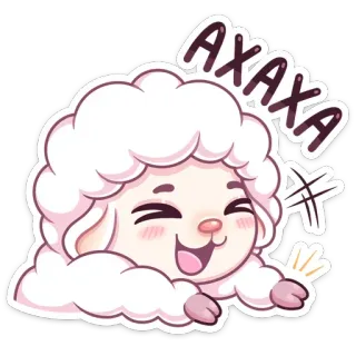 😂 AXAXA овца, милый, смех, мультфильм, животное, наклейка telegram sticker