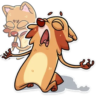 😫 Kartun, Binatang, Pemujaan, Lucu, Meme telegram sticker