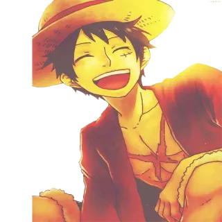 😄 Monkey D. Luffy One Piece Anime, One Piece, Monkey D. Luffy, Pirate, Chapeau de paille, Dessin animé, Manga whatsapp sticker
