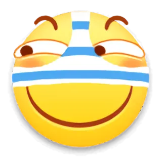 😂 Emoji, Uśmieszek, Uśmiech, Twarz, Opaska, Śmieszne, Kreskówka telegram sticker
