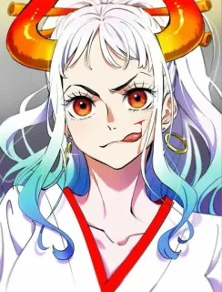 🥰 Yamato One Piece anime, one piece, yamato, female character, horns, manga telegram sticker
