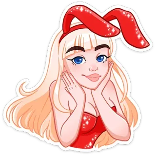 🙂 coniglio, donna, ragazza, bionda, cartone animato, adesivo, carino, coniglietta playboy telegram sticker